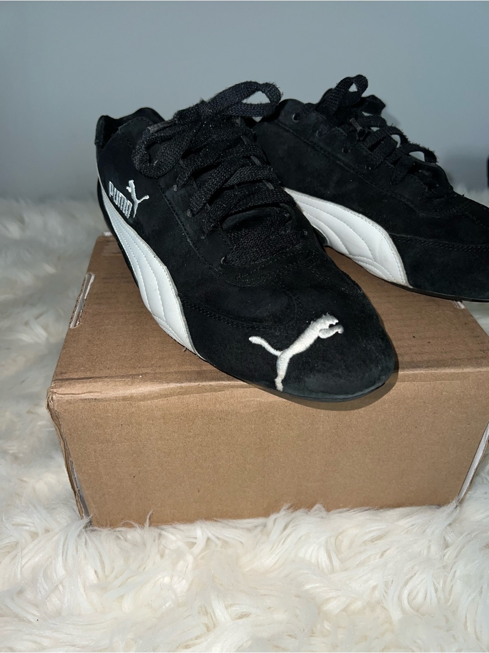 Puma Black Suede Sneakers – Men’s Size 10 (Approx.) – Classic Lace-Up Athletic - Picture 2 of 10